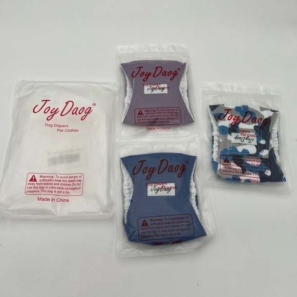 JoyDaog Reusable Belly Bands for Small Dogs, 3 Pack Premium Washable Dog Diapers - Picture 1 of 6